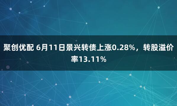 聚创优配 6月11日景兴转债上涨0.28%，转股溢价率13.11%