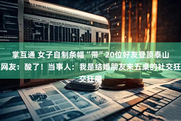 掌互通 女子自制条幅“带”20位好友登顶泰山，网友：酸了！当事人：我是结婚朋友来五桌的社交狂魔